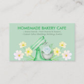 Groene Bloemen Bakkerij Pastry Chef Baking Utensil Visitekaartje (Voorkant)