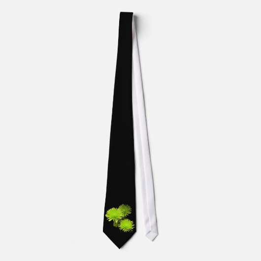 Groene Bloemen Band Stropdas (Voorkant)