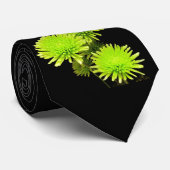 Groene Bloemen Band Stropdas (Opgerold)