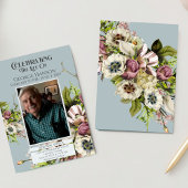 Groene Bloemen begrafenis Memorial Aankondiging