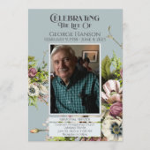 Groene Bloemen begrafenis Memorial Aankondiging (Voorkant)