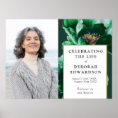 Groene bloemen begrafenis viering van het leven te poster (Voorkant)