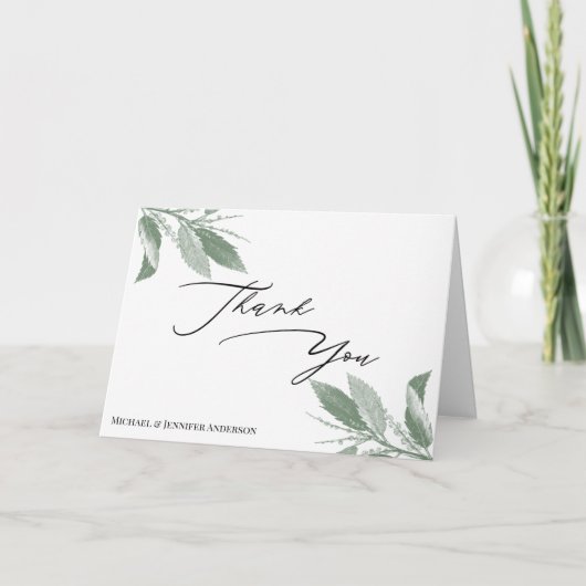 Groene Bloemen Bladeren Bedankt (Voorkant)