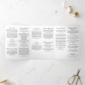 Groene Bloemen Blauwe Katholieke Trouwmis Drieluik Programma (Binnen)