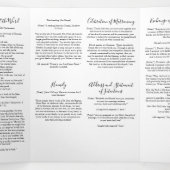 Groene Bloemen Blauwe Katholieke Trouwmis Drieluik Programma (Binnenkant midden)