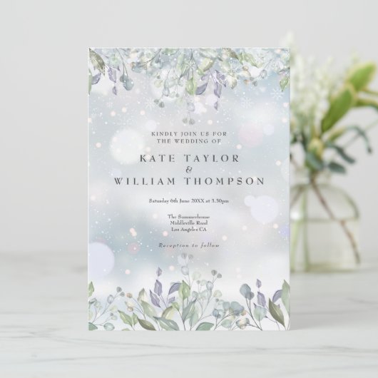 Groene Bloemen Bloemengruint Sage Paarse Winter Hu Kaart (Staand voorkant)