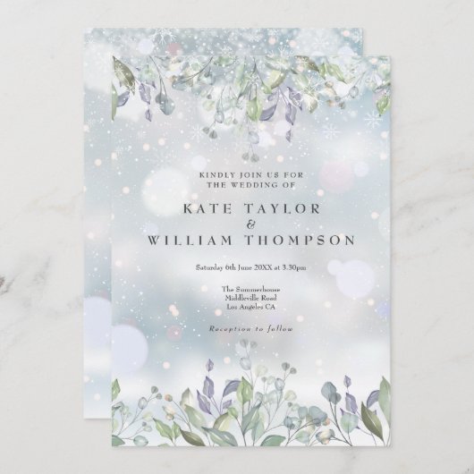 Groene Bloemen Bloemengruint Sage Paarse Winter Hu Kaart (Voorkant / Achterkant)