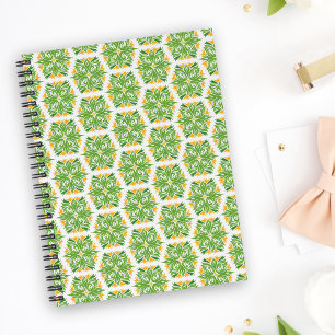 Groene Bloemen, Bloemenpatroon, Bloempatroon Notitieboek