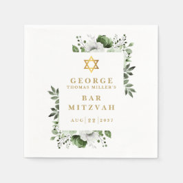 Groene Bloemen Botanische Bar Mitzvah Bat Mitzvah Servet