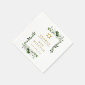 Groene Bloemen Botanische Bar Mitzvah Bat Mitzvah Servet (Hoek)