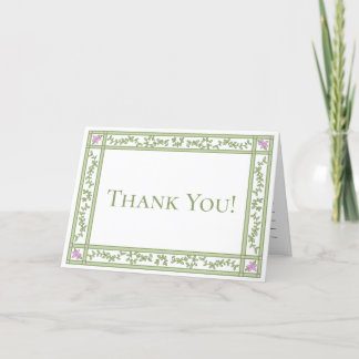 Groene Bloemen Botanische Tuin Opgevouwen Dank u k Bedankkaart