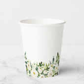 Groene Bloemen Bruid en Bruidegom Hart Script Trou Papieren Bekers (Achterkant)