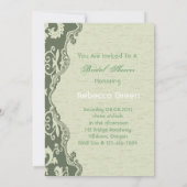 Groene Bloemen bruidsschoenen Bruids Douche Uitnod Kaart (Achterkant)