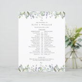 Groene Bloemen Bruiloft Schema Tijdschema (Staand voorkant)