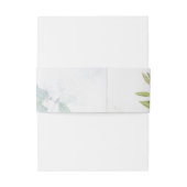 Groene Bloemen Bruiloft Uitnodiging Belly Band Uitnodigingen Wikkel (Achterkant Voorbeeld)