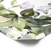Groene Bloemen Bruiloft Welcome Bord Poster (Hoek)