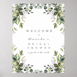 Groene Bloemen Bruiloft Welcome Bord Poster