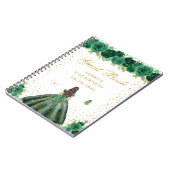 Groene Bloemen Brunette Haar Prinses Gastenboek Notitieboek (Linkerzijde)