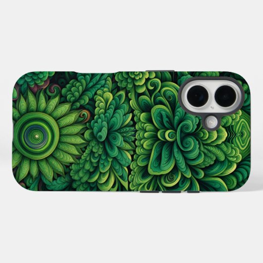 Groene bloemen Case-Mate iPhone case (Achterkant (horizontaal))