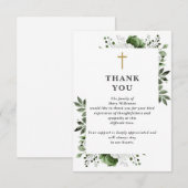 Groene Bloemen Christelijke Viering van het Leven  Bedankkaart (Voorkant / Achterkant)