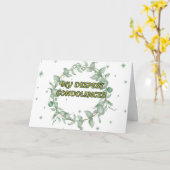 Groene bloemen condoleren kaart (Gele Bloem)