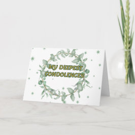 Groene bloemen condoleren kaart