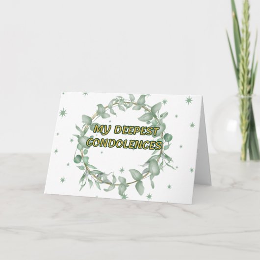 Groene bloemen condoleren kaart (Voorkant)