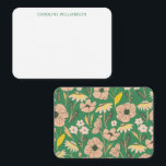 Groene Bloemen Custom Naam Gift Enclosure Notitiekaartje<br><div class="desc">Voeg een tijdloos tintje toe aan uw geschenken met deze roze en groene bloemen aangepaste naam geschenkbehuizingsbriefkaart, ideaal voor bruiloften, verjaardagen, jubilea en speciale gelegenheden; met een elegant bloemontwerp met zachte, romantische tinten, is deze gepersonaliseerde notitiekaart ideaal voor diegenen die klassieke schoonheid en doordachte details waarderen, waardoor elk geschenk specialer...</div>