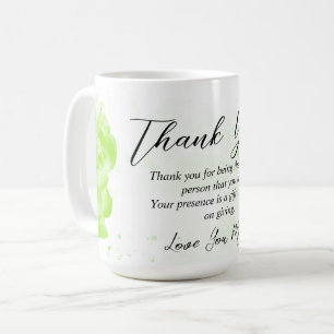 Groene Bloemen Dank je mam cadeau idee Koffiemok