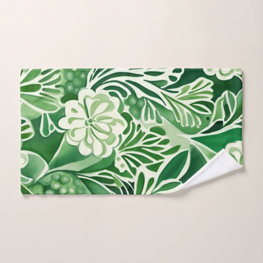 Groene bloemen,  design bad handdoek (Handdoek)