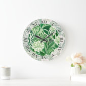 Groene bloemen,  design grote klok (Huis)