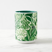 Groene bloemen, design mok (Midden)