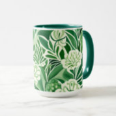 Groene bloemen, design mok (Voorkant rechts)