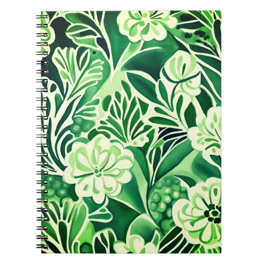 Groene bloemen, design notitieboek (Voorkant)