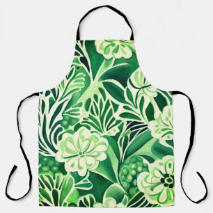 Groene bloemen, design schort