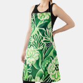 Groene bloemen, design schort (Insitu)