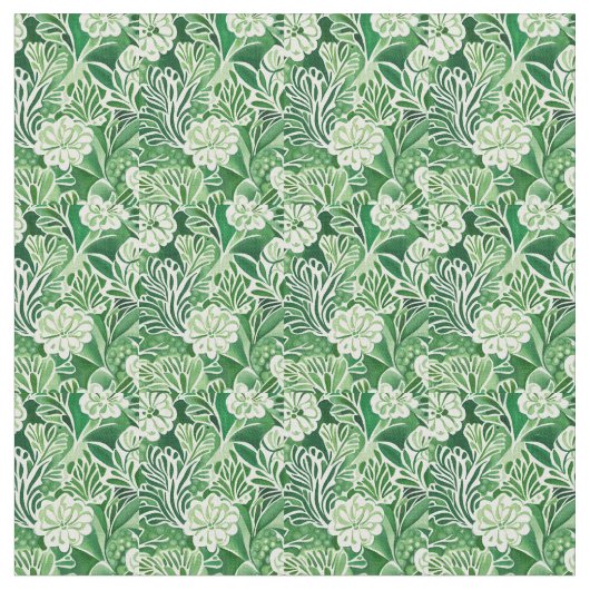 Groene bloemen,  design stof (Close Up)