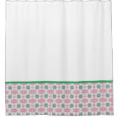 Groene bloemen douchegordijn (Voorkant)