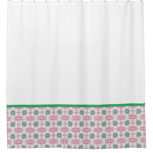 Groene bloemen douchegordijn (Voorkant)