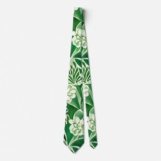Groene bloemen, elegant bloemenontwerp stropdas (Voorkant)