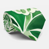 Groene bloemen, elegant bloemenontwerp stropdas (Opgerold)