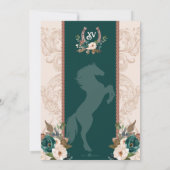 Groene Bloemen Elegante Charro Westerne Quinceaner Kaart (Achterkant)