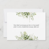 Groene Bloemen Elegante Hart Lettertype Bedankkaart (Achterkant)
