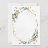 Groene Bloemen Elegantie Huwelijksuitnodiging Kaart (Achterkant)