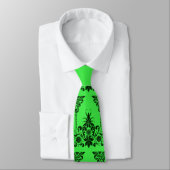 groene bloemen en culicues print stropdas (Gebonden)