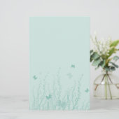 Groene bloemen en vlinders van zee - Briefpapier (Staand voorkant)