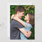 Groene Bloemen Foto Bruiloft Avondfeest Kaart (Achterkant)