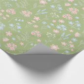 Groene Bloemen Gekke Goose Spring Bloemen Cadeaupapier (Hoek)