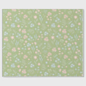 Groene Bloemen Gekke Goose Spring Bloemen Cadeaupapier (Vlak)