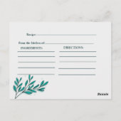 Groene Bloemen Goud Folie Bladeren Bruidsfeest Briefkaart (Achterkant)